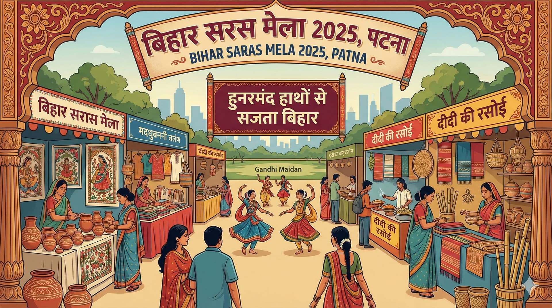बिहार सरस मेला 2025: गांधी मैदान में सजी ग्रामीण हुनर और संस्कृति की भव्य दुनिया, जानिए क्या है खास