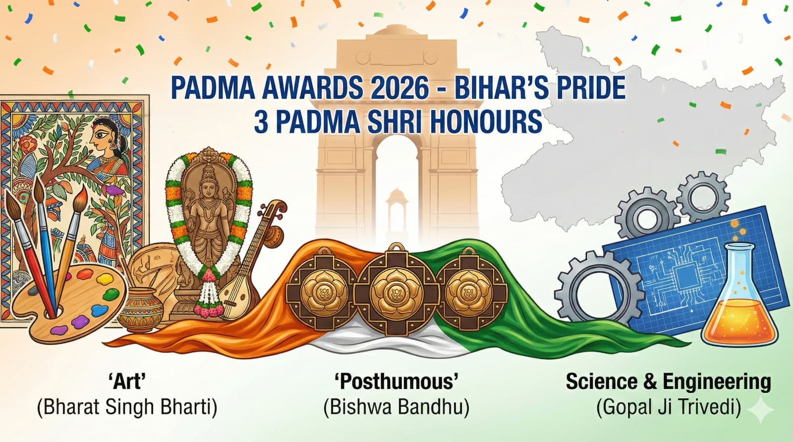 Padma Awards 2026: बिहार की 3 हस्तियों को 'पद्म श्री', बिश्व बंधु को मरणोपरांत सम्मान