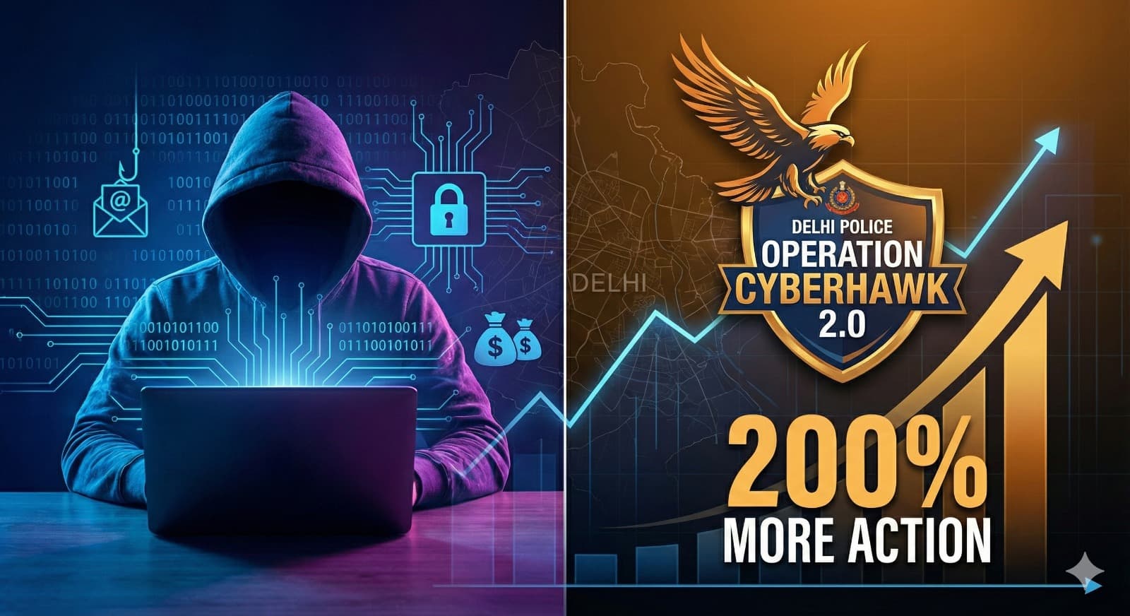 Operation Cyber Hawk: Delhi Police का 'Double Attack", कार्रवाई में 200% का उछाल, 1,146 गिरफ्तार