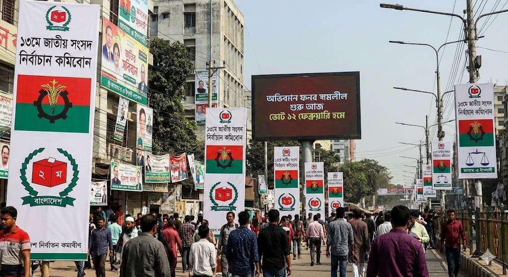 बांग्लादेश: 13वें संसदीय चुनाव का औपचारिक प्रचार शुरू, 12 फरवरी को मतदान के साथ होगा ऐतिहासिक जनमत संग्रह