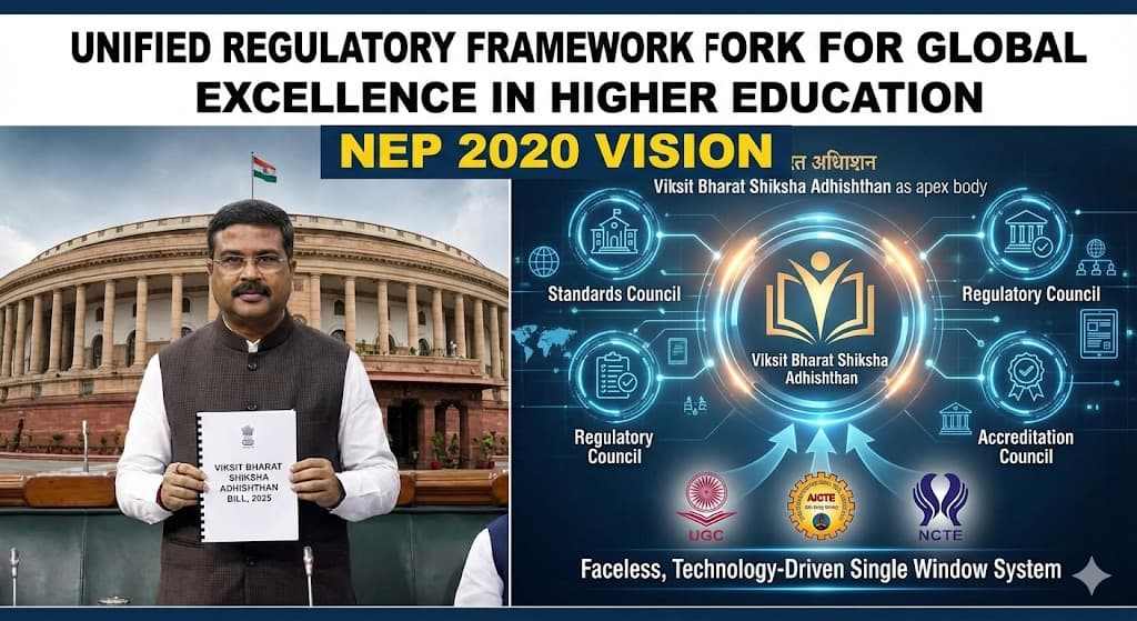 उच्च शिक्षा में अब तक का सबसे बड़ा बदलाव: यूजीसी और एआईसीटीई का दौर खत्म, अब 'विकसित भारत शिक्षा अधिष्ठान' संभालेगा कमान