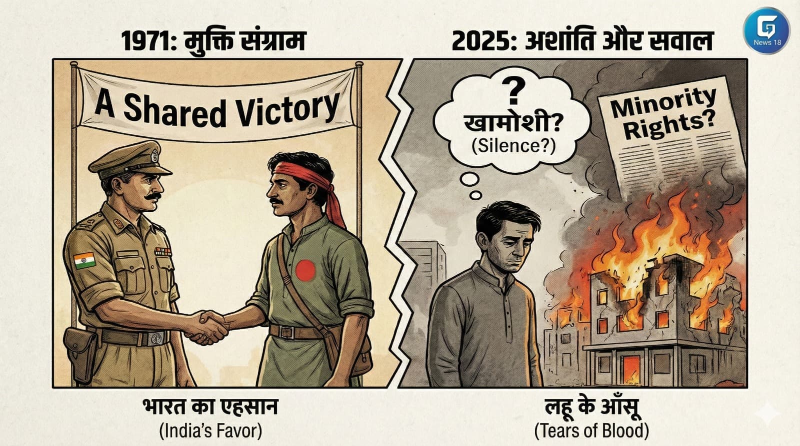 1971 का एहसान और 2025 का लहू: बांग्लादेश में हिंदुओं की चीखें और भारत की 'रहस्यमयी' खामोशी
